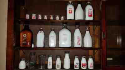 Antique Vintage Bordens milk bottle large collection
