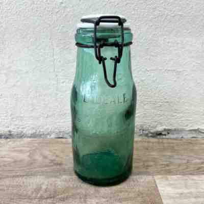 Old bottle preserve the ideal jar glass porcelain stopper 20082210