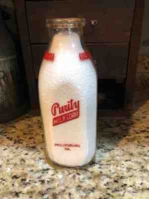 Vintage Purity Milk Corp. Philipsburg Pa Quart Milk Bottle