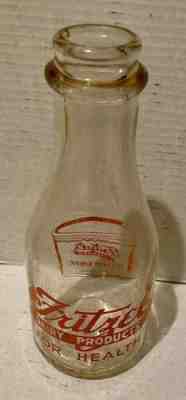 Fritzel Dairy Quart Milk Bottle Lawrence Kansas/Kan/KS