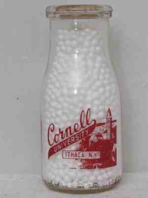 TRPHP Milk Bottle Cornell University Dairy Farm Ithaca NY COLLEGE Lib Tower RARE