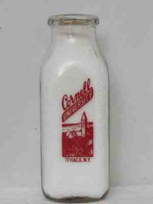 SSPP Milk Bottle Cornell University Dairy Farm Ithaca NY COLLEGE Libe Tower RARE