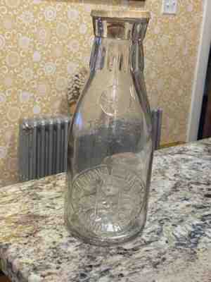 vintage quart embossed dlug plt milk bottle National Dairy Mahanoy City Pa