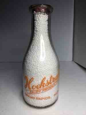 Quart Pyro Dairy Milk Bottle Hoekstraâ??s Dairy GRAND RAPIDS MICHIGAN MICH MI