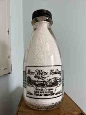 WWII War Slogan SRPQ Milk Bottle - Turner Wescott - Philadelphia PA Penn