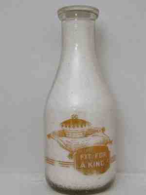 TRPQ Milk Bottle King King's Dairy Farm Corning NY STEUBEN CO Fit For A King V2