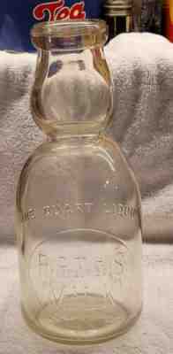 ROTHS MILK QUART CREAM TOP EMBOSSED MILK BOTTLE MT. VERNON ILLINOIS