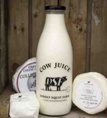 Diddly Squat Farm Shop Cow Juice Glass Milk Bottle With Lid - Jeremy Clarkson