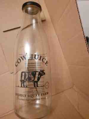 JEREMY CLARKSONS FARM DIDDLY SQUAT 1 LITRE UNUSED MILK BOTTLE COW JUICE NEW WITH