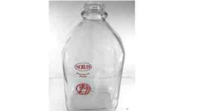 Oregon Milk Bottle ? / Noris / Purity In Foods / Cow Motif / Half Gallon / OR.