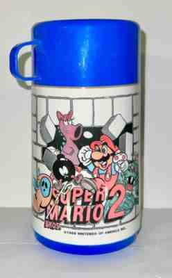 1989 NINTENDO - ALADDIN THERMOS - SUPER MARIO 2 & ZELDA II ADVENTURE OF LINK !!!