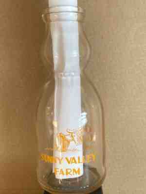 Vtg. Cream Top Quart Milk Bottle - Sunny Valley Farm-New Milford ,Conn.(orange)