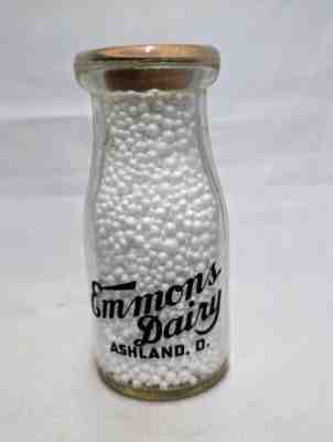 1/2 pint round Emmons Dairy Ashland Ohio oh Milk Bottle