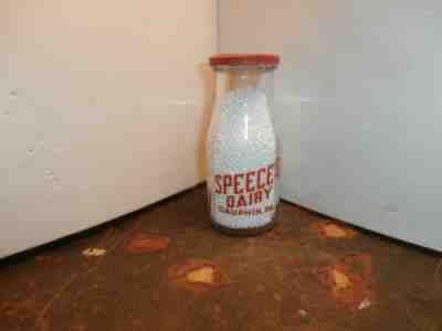 Speeces Dairy half pint milk bottle, Dauphin, PA Halifax, Millersburg