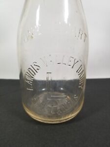 Henry H Landis Valley Dairy Farm Milk Bottle Lancaster County PA One Quart Rare