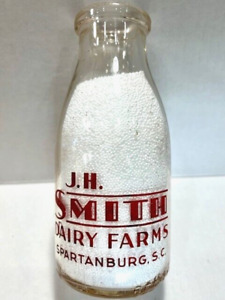 JH SMITH DAIRY FARMS MILK BOTTLE SPARTANBURG SC FOR VICTORY BUY BONDS & STAMPS