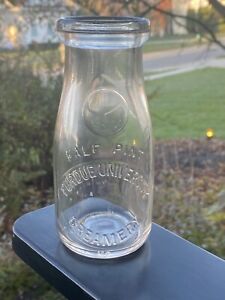 Purdue University Creamery Bottle Half Pint Vintage Milk Cream Indiana Lafayette