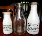 3) 1930-40's TIFTON Albany GEORGIA Geo. GA. Joe Louis BOXING ? dairy milk bottle