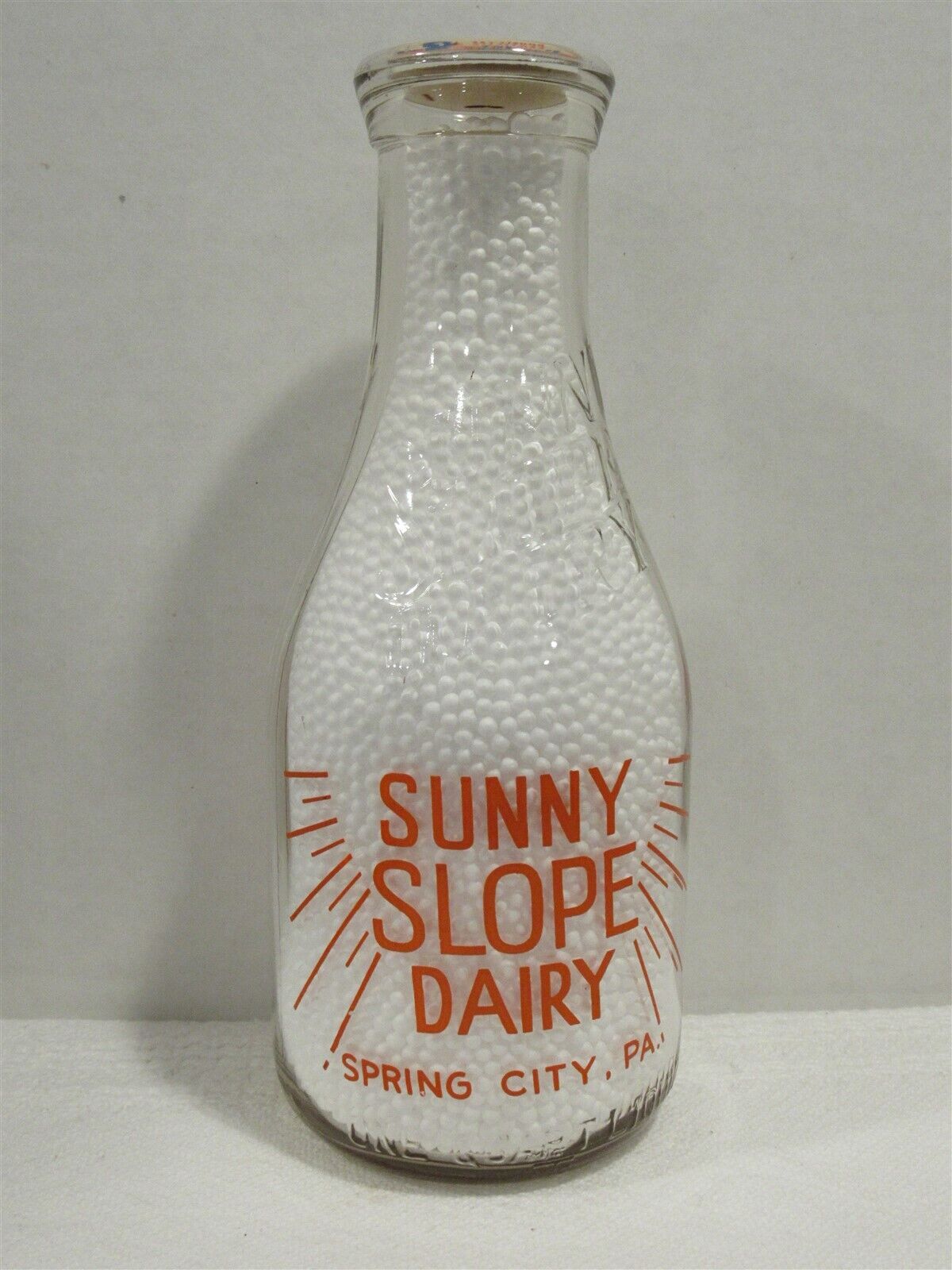 TRPQ Milk Bottle Sunny Slope Dairy Spring City PA CHESTER CO 1944 PA Farm Show