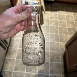 Rare Bellefonte Dairy Mrs. Hobart Wheatley Pint Milk Bottle Ashland Kentucky Ky