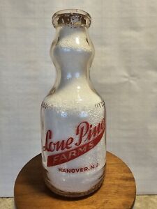 Quart cream top milk bottle Lone Pine Farms Hanover NJ New Jersey