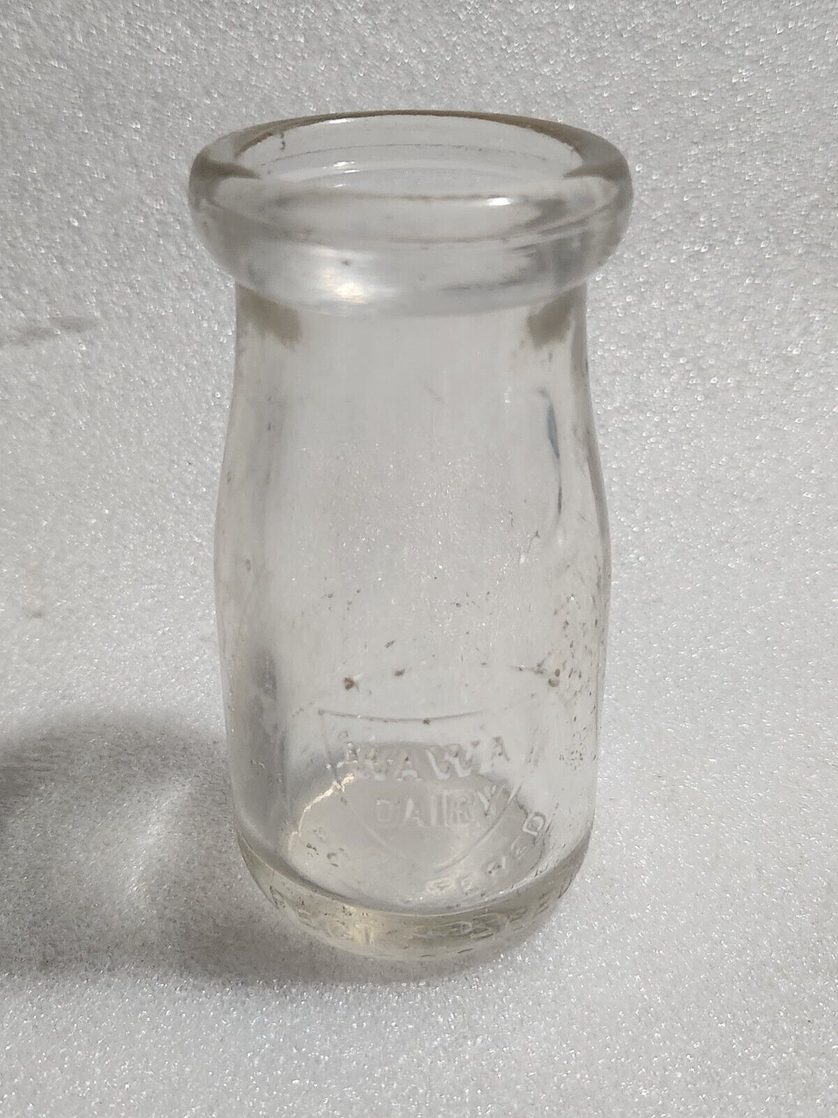 Wawa Dairy ¼ Pint Embossed Milk Bottle - QUARTER PINT IS HARD TO FIND