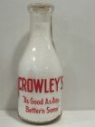 TRPQ Milk Bottle Crowley Crowley's Dairy Binghamton NY BROOME CO Cottage Cheese