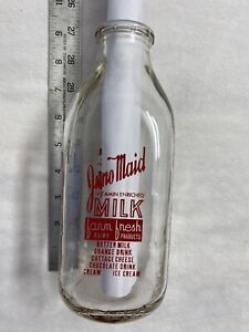 Alaska glass milk bottle Juno Maid Juneau dairy quart