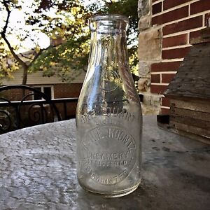 Qt Milk Bottle The H E Koontz Creamery Westminster MD Maryland Emb 1927 Nice Old