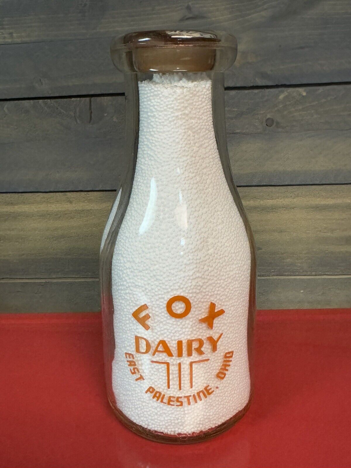 Rare Pint Size Fox Dairy East Palestine Ohio Milk Bottle Columbiana County TRPP