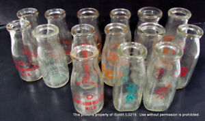 Lot 15 Vintage Half-Pint Glass Milk Bottles Hawthorn-Melody North Shore Dairy +