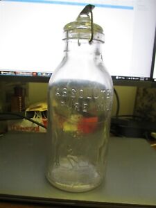 Original Thatcher Milk Protector Quart Jar w/ lid & bail c-1886-1890