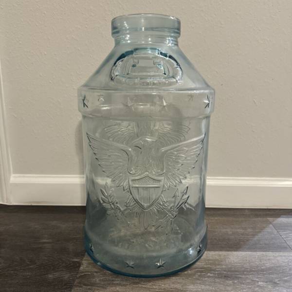 VTG Large American Libby Glass Bicentennial Eagle 1776 5 Gallon Milk Jug Bottle