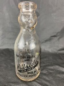 Hillside Dairy Whatley Mass. COP THE CREAM MILK BOTTLE 1938 with Mass Jug Seal