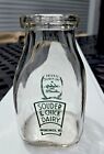 1940s Milk Bottle SOUDER & CHICK DAIRY BRUNSWICK MD Half Pint Green Pyro Scarce