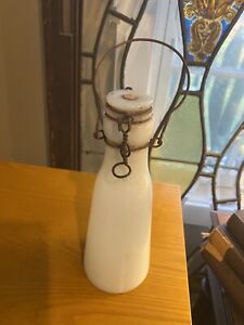 antique French Milk bottles White Milk Glass