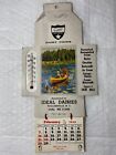 1960 IDEAL DAIRIES Milk Carton Advertising Calendar Thermometer TAYLORSVILLE, NC