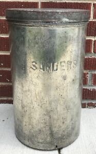 Sanders Detroit Ice Cream Metal Can Fountain Service Candy MICHIGAN