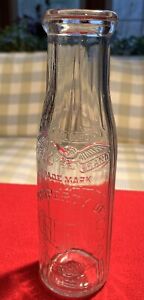 RARE  BORDEN’S  DAIRY PINT  MILK BOTTLE 9” Borden’s Condensed Milk Company EAGLE