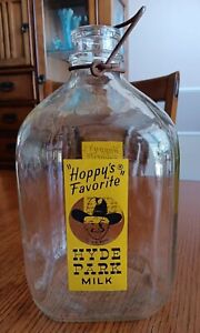 Rare Vintage Original Gallon Glass Hyde Park Hopalong Cassidy Milk Dairy Bottle