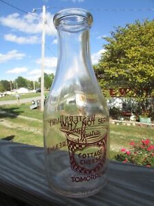 WESTERN DAIRY & ICE CREAM ST. JOSEPH, MO Justrite QT. Milk Pyro GLAZE w/GRAPHICS