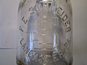 QUART MILK BOTTLE F. E. SCHNEIDER DAIRY LANCASTER PA
