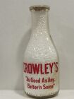 TRPQ Milk Bottle Crowley's Dairy Binghamton NY BROOME CO Buttermilk Milkmaid '45