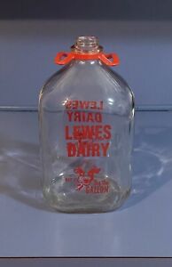 Vintage Glass Milk Bottle Lewes Dairy Millsboro Delaware *Rare One Gallon Size*