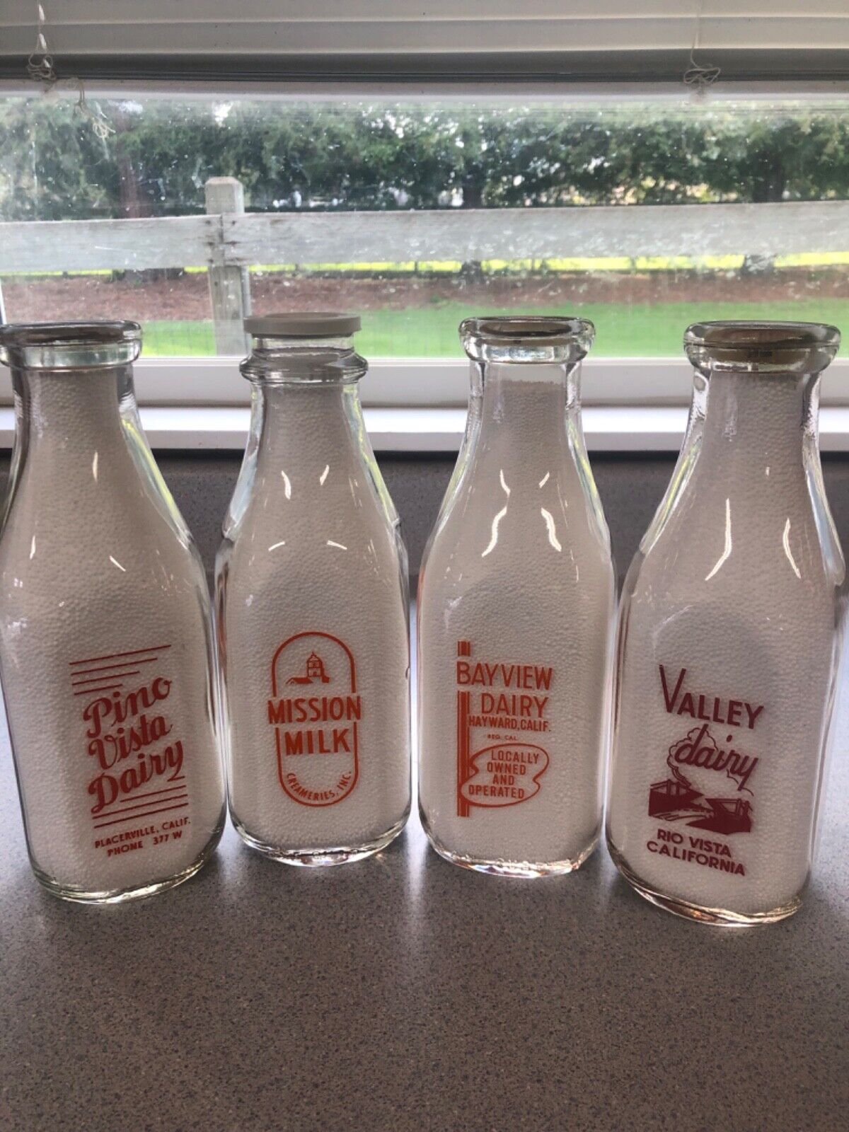 Four nice  California quart milk bottles Calif, Cal, CA