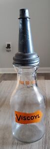 Viscoyl Motor Oil Bottle Scarce Glass Jug 1930s Kentucky Master Spout 1926