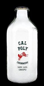 CAL POLY CREAMERY 2-Color Milk Bottle SAN LUIS OBISPO CA CAL CALIFORNIA