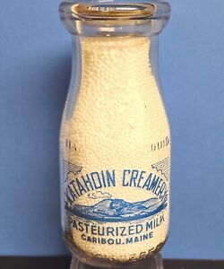 CARIBOU, ME Maine Milk Bottle 1943 