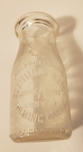 Milk Bottle Vtg  CLEMMONS DAIRY WILMINGTON, N.C.  1/2 pint