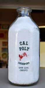 CAL POLY CREAMERY Half Gallon Milk Bottle, SAN LUIS OBISPO CA CAL Bottle